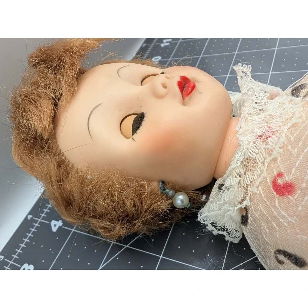 Sleepy blue eye Red hair 18 inch fashion doll 50's 60s x marked on butt w/ heels